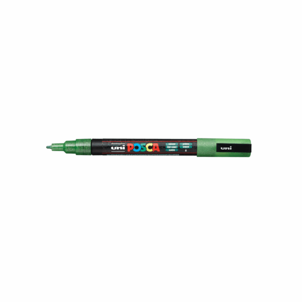 Uni Posca verfmarker PC-3M fijne punt – Losse stift - Glitter Green (nr. 6)