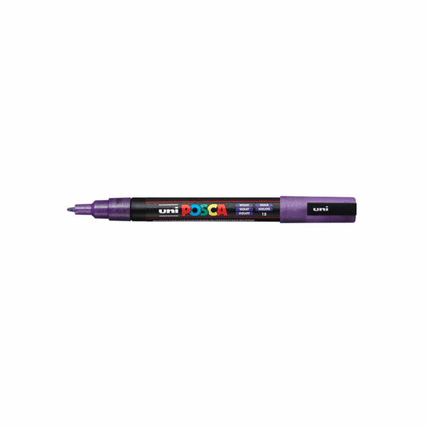 Uni Posca verfmarker PC-3M fijne punt – Losse stift - Glitter Violet (nr. 12)