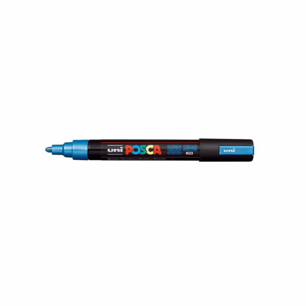 Uni Posca verfmarker PC-5M Medium punt – Losse stift - Metallic Blue (nr. M33)