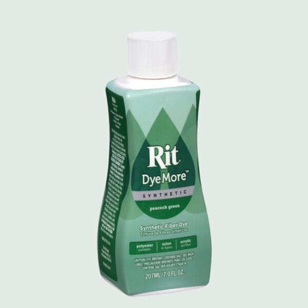 Rit DyeMore Peacock Green textile dye – side view of packaging
