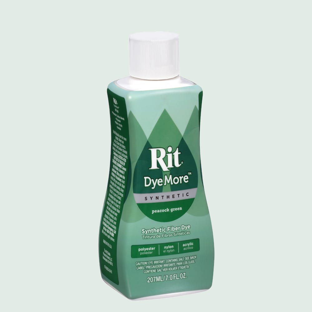 Rit DyeMore Peacock Green textile dye – side view of packaging
