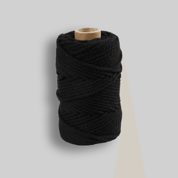 Macramé koord 4mm - Zwart