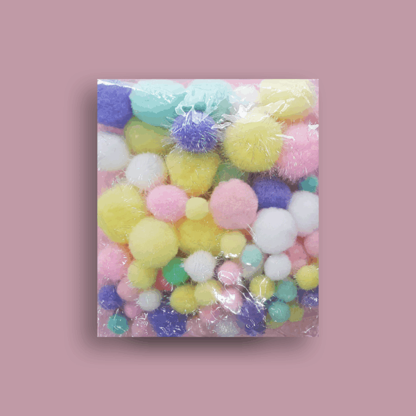 Pompoms 15-40 mm Pastel Kleuren