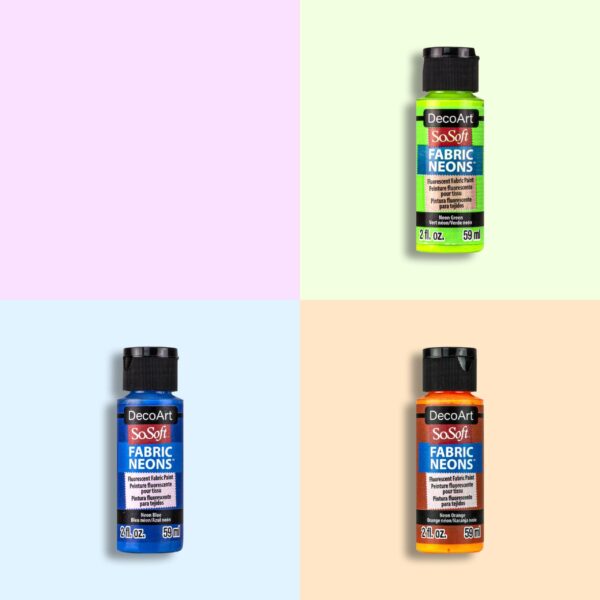 Textile paint SoSoft Acrylic Fabric Neons DecoArt (59ml)