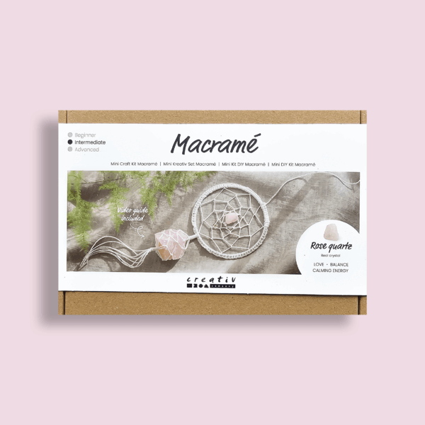 Kleine Hobbyset Macramé Dromenvanger met Rozenkwarts