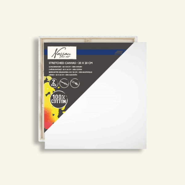 Schildersdoek Katoen 2 stuks 20x20cm Nassau Fine Art