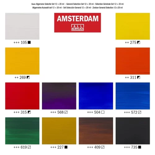 Amsterdam Acrylverf General Selection Set 12 x 20ml - Afbeelding 4