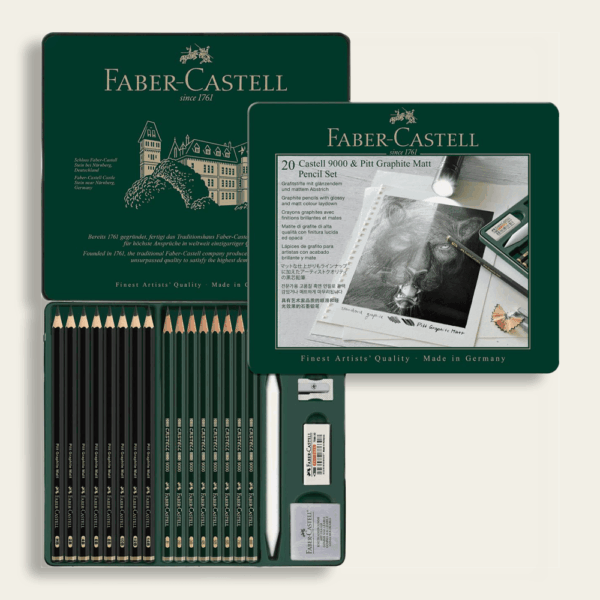 Grafietpotloden set 8st. Pitt Mat en 8st. 9000 Faber-Castell