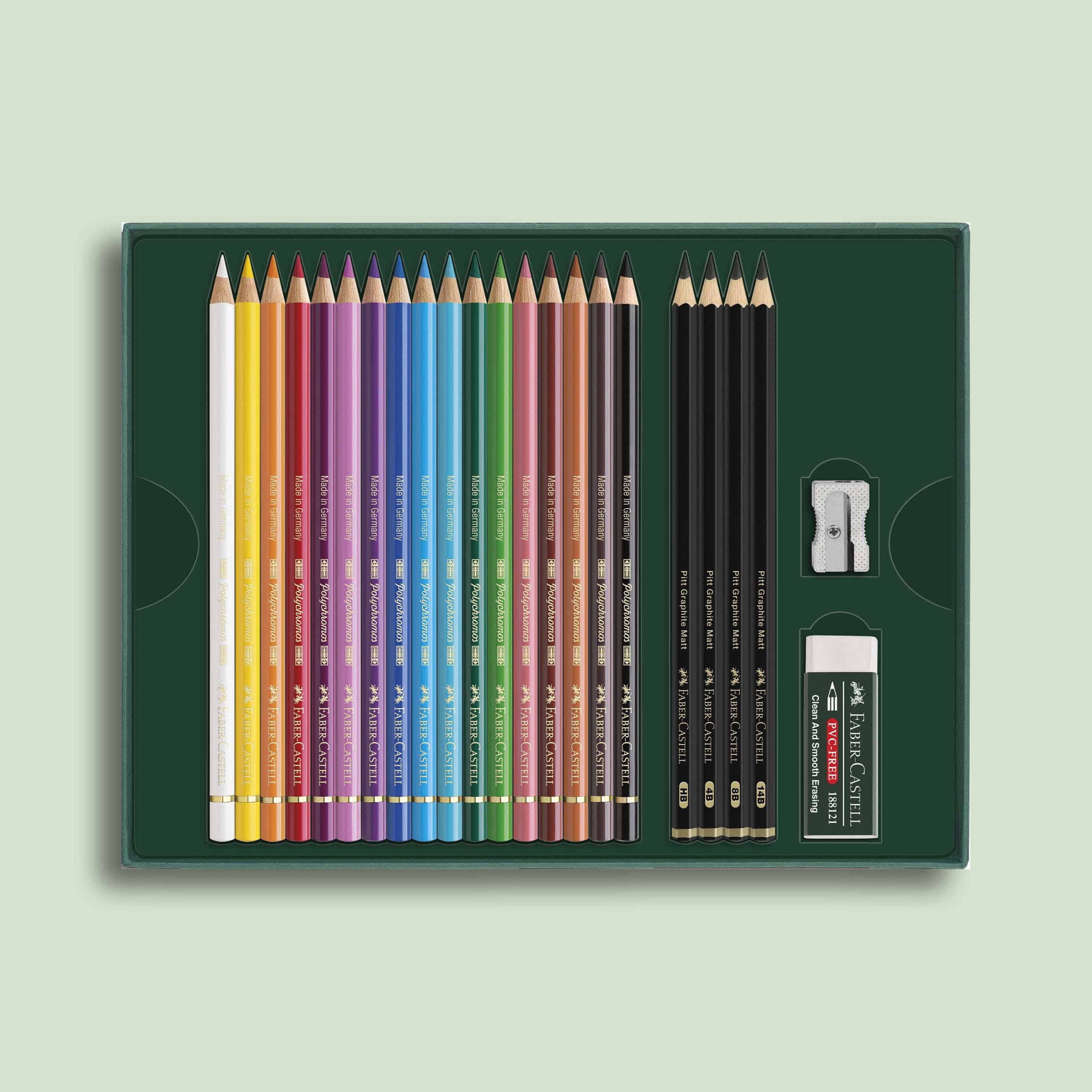 Faber-Castell Tekenset Polychromos en Pitt Grafiet Mat 23-delig - Afbeelding 2
