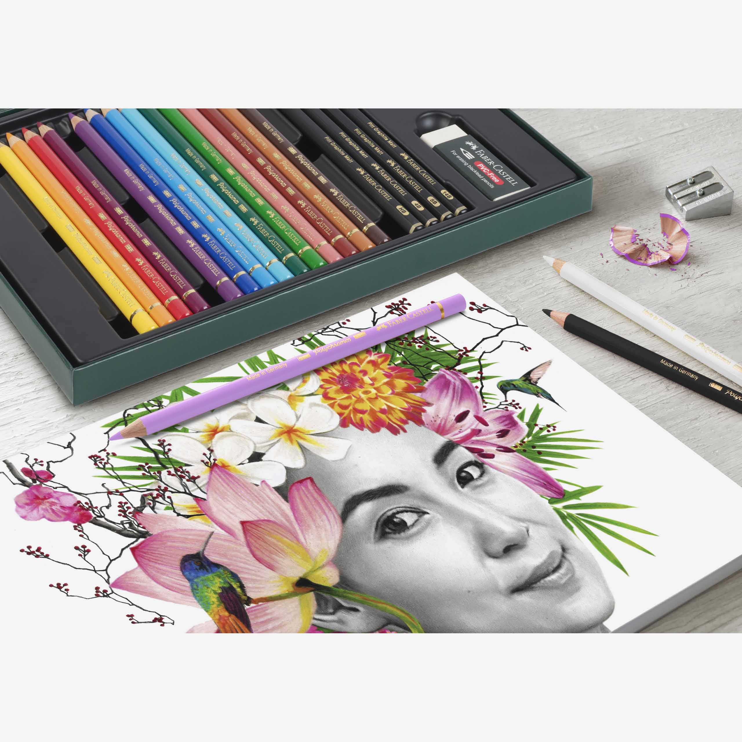 Faber-Castell Tekenset Polychromos en Pitt Grafiet Mat 23-delig - Afbeelding 4
