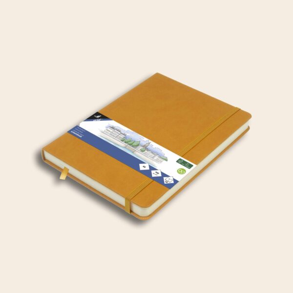 Schetsboek Kangaro A5 140gr 80 vel roomwit met elastiek en lint