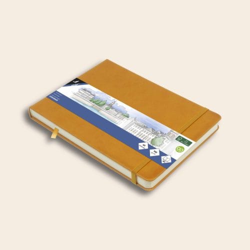 Sketchbook Kangaro A5 Landscape 140gr 80 sheets cream white with elastic and ribbon - Image 4