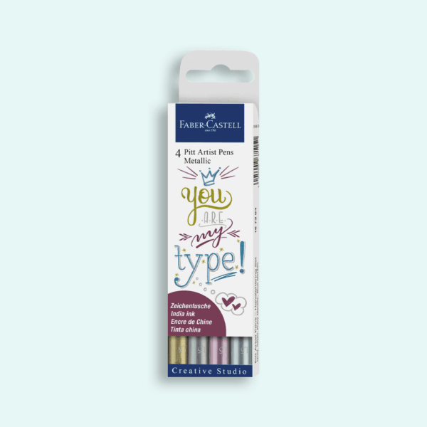 Tekenstift set 4 stuks Pitt Artist Metallic Faber-Castell