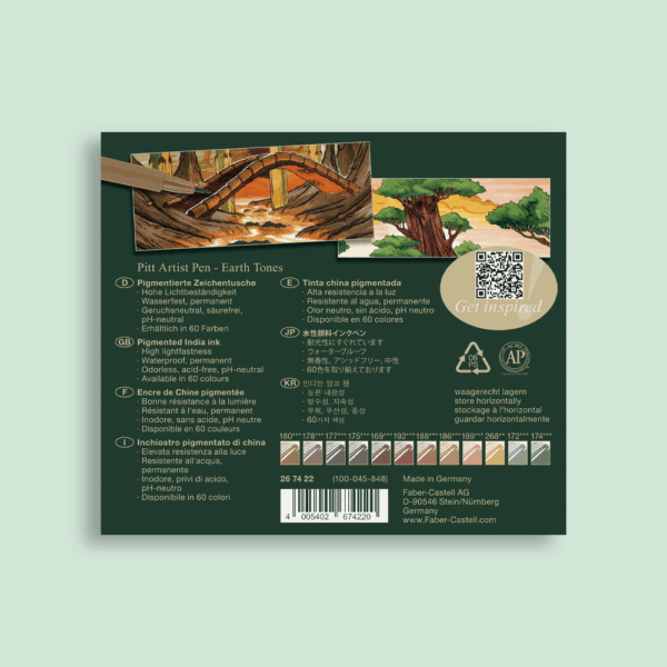 Alternative view of Faber-Castell Pitt Artist Pen Brush - set 12 stuks Aarde tinten