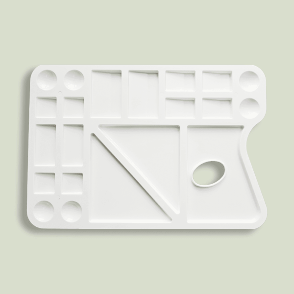 Painter's palette rectangle 21 compartments plastic 33,5 x 24 cm