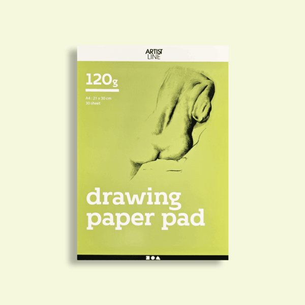 Tekenblok A4 portrait 120 grams papier wit 30 vellen – Artist Line