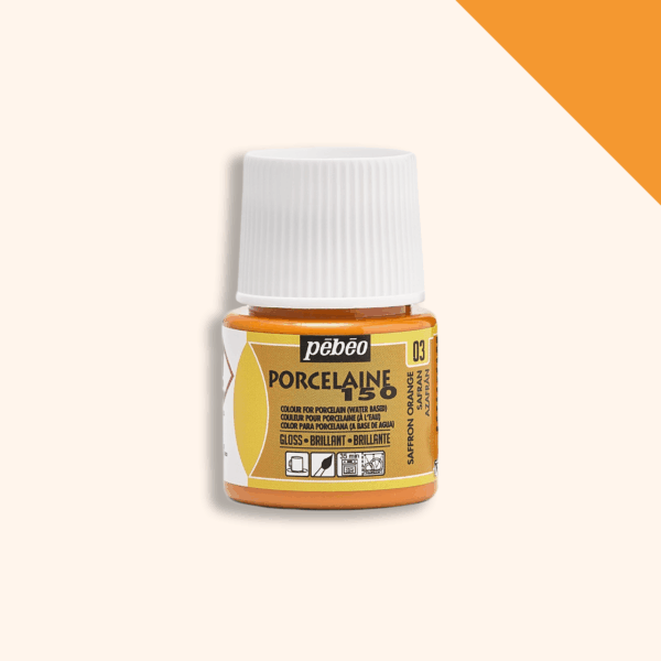 Pebeo Porcelaine 150 Gloss Verf 45ml – Glanzende Porseleinverf - Saffron Orange