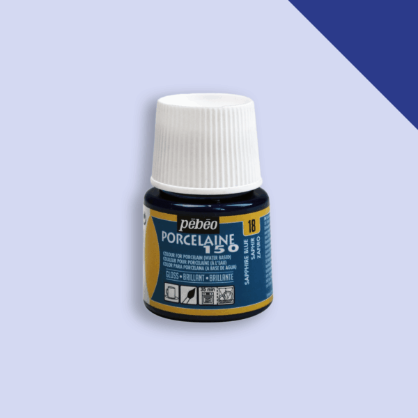 Pebeo Porcelaine 150 Gloss Verf 45ml – Glanzende Porseleinverf - Sapphire Blue