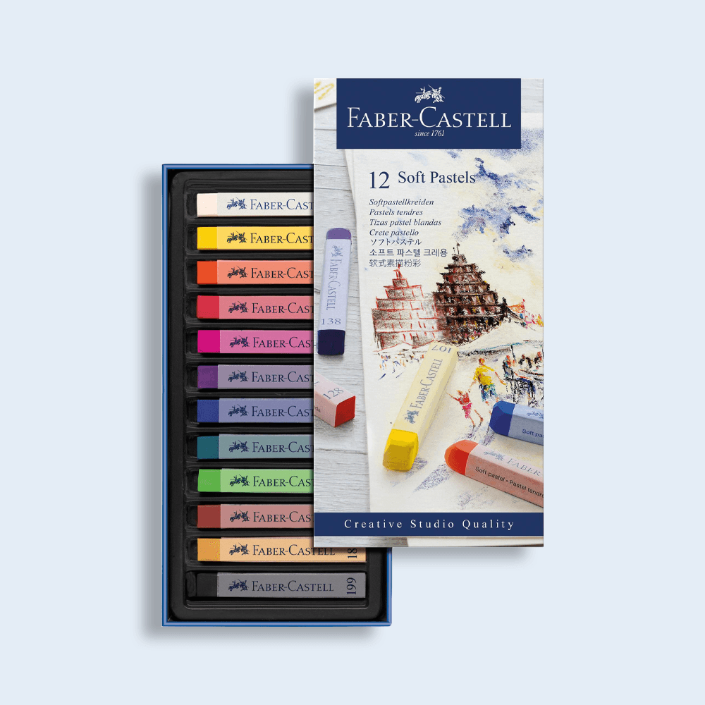 Pastelkrijt mix van 12 kleuren - soft pastels creative studio Faber-Castell
