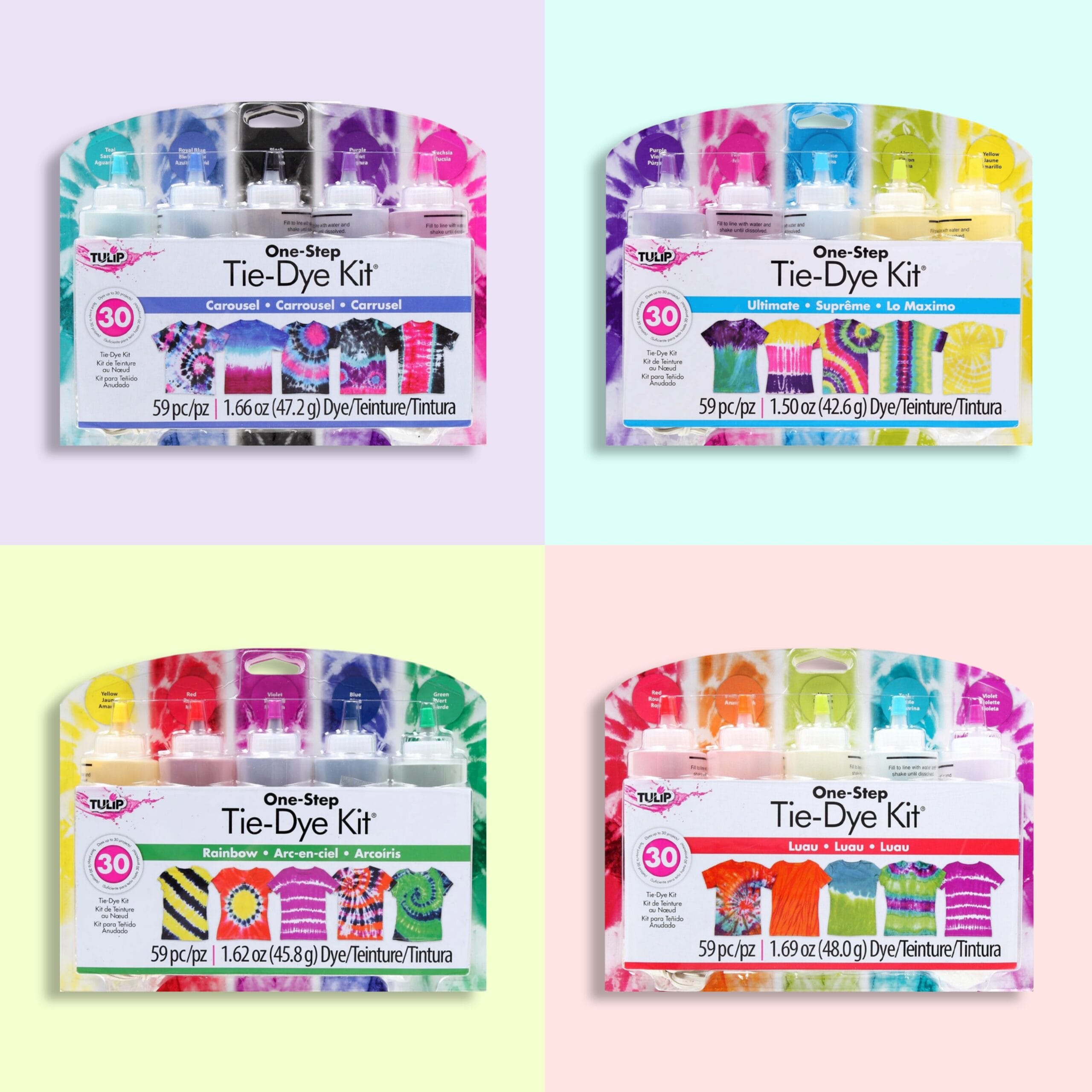 Tulip One-Step Tie-Dye Kit 5 kleuren – set voor 5 shirts