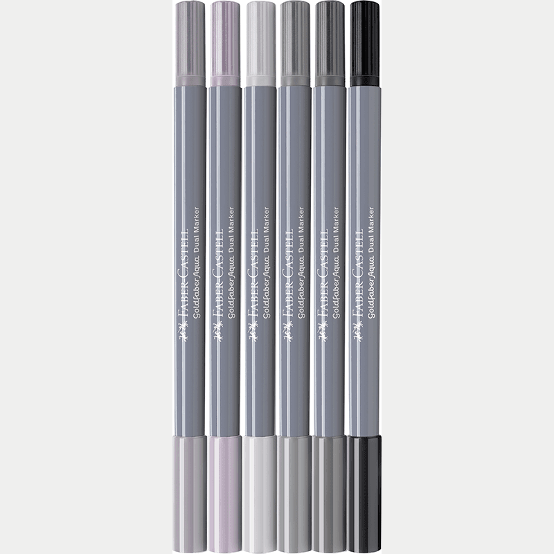 Faber-Castell Goldfaber Aqua Dual Markers - set of 6 pieces Shades of gray - Image 3