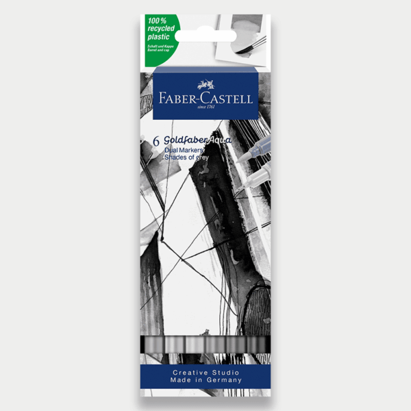 Faber-Castell Goldfaber Aqua Dual Markers - set of 6 pieces Shades of gray