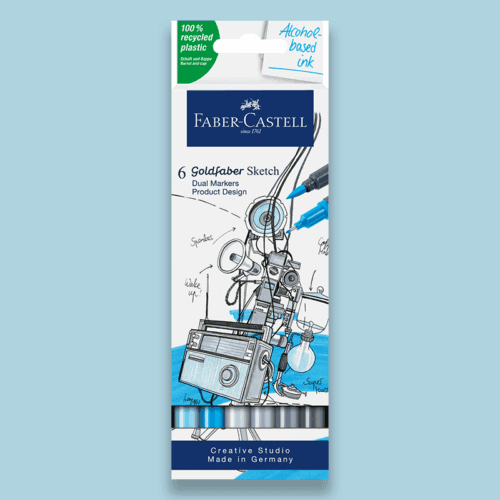 Faber-Castell Goldfaber Sketch Dual Markers op alcoholbasis - set 6 stuks Product Design
