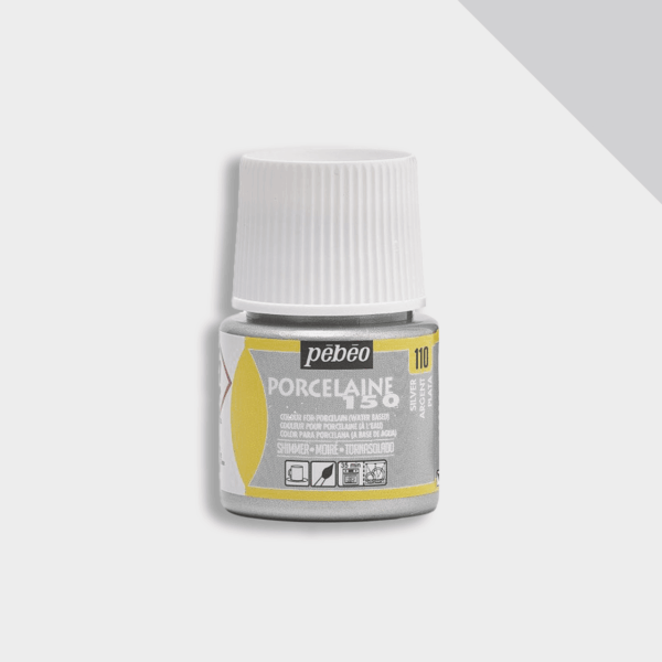 Pebeo Porcelaine 150 Shimmer Verf 45ml – Glitter Porseleinverf - Silver