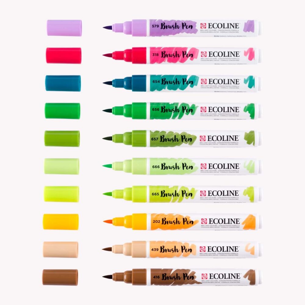 Ecoline Brush Pen Set Botanical – 10 colours - Image 4