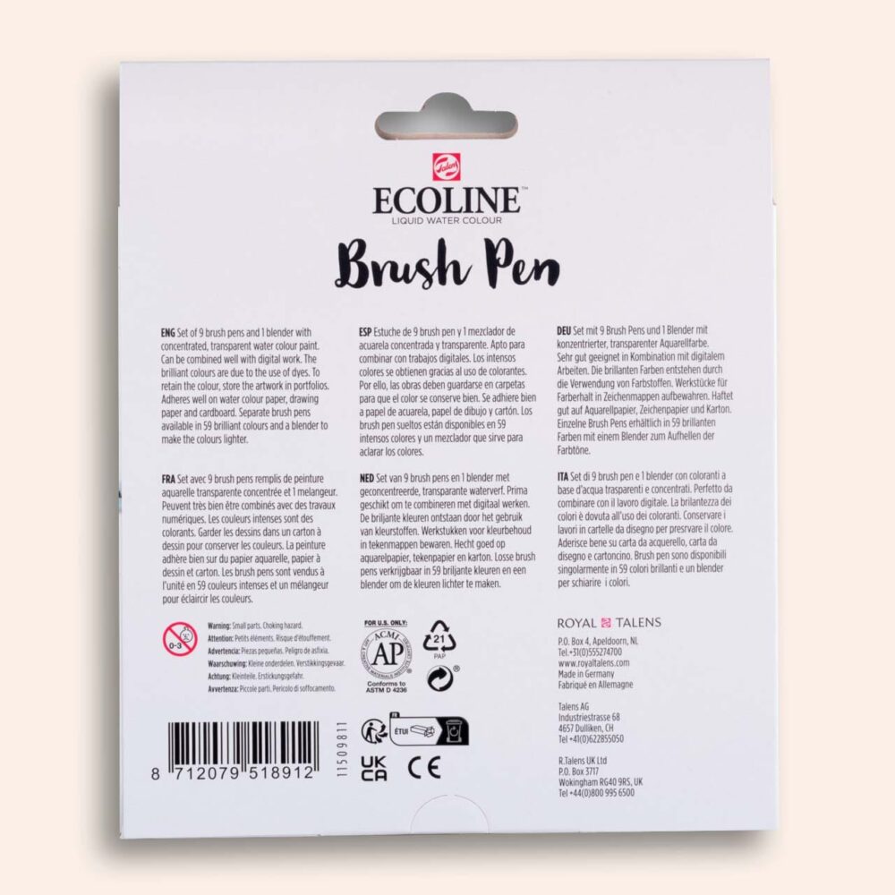 Ecoline Brush Pen Set Pastel – 10 colours - Image 2