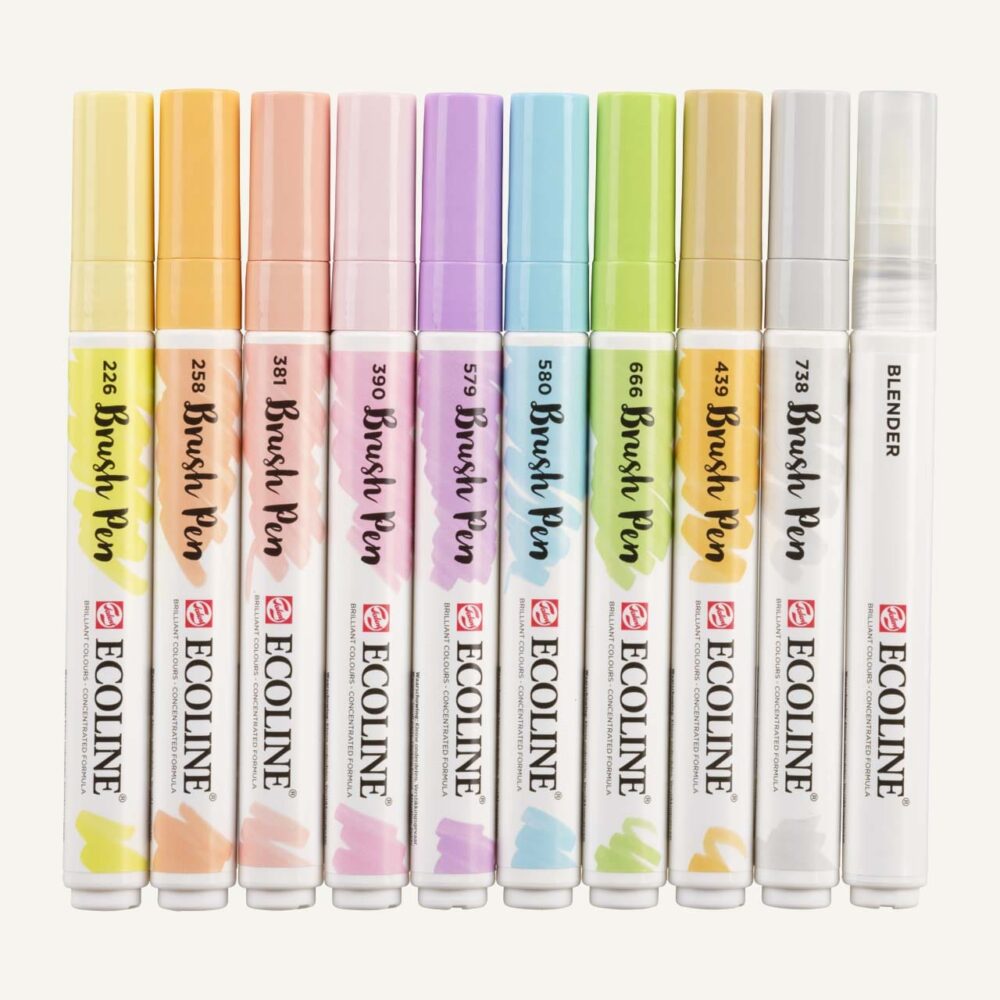 Ecoline Brush Pen Set Pastel – 10 colours - Image 4
