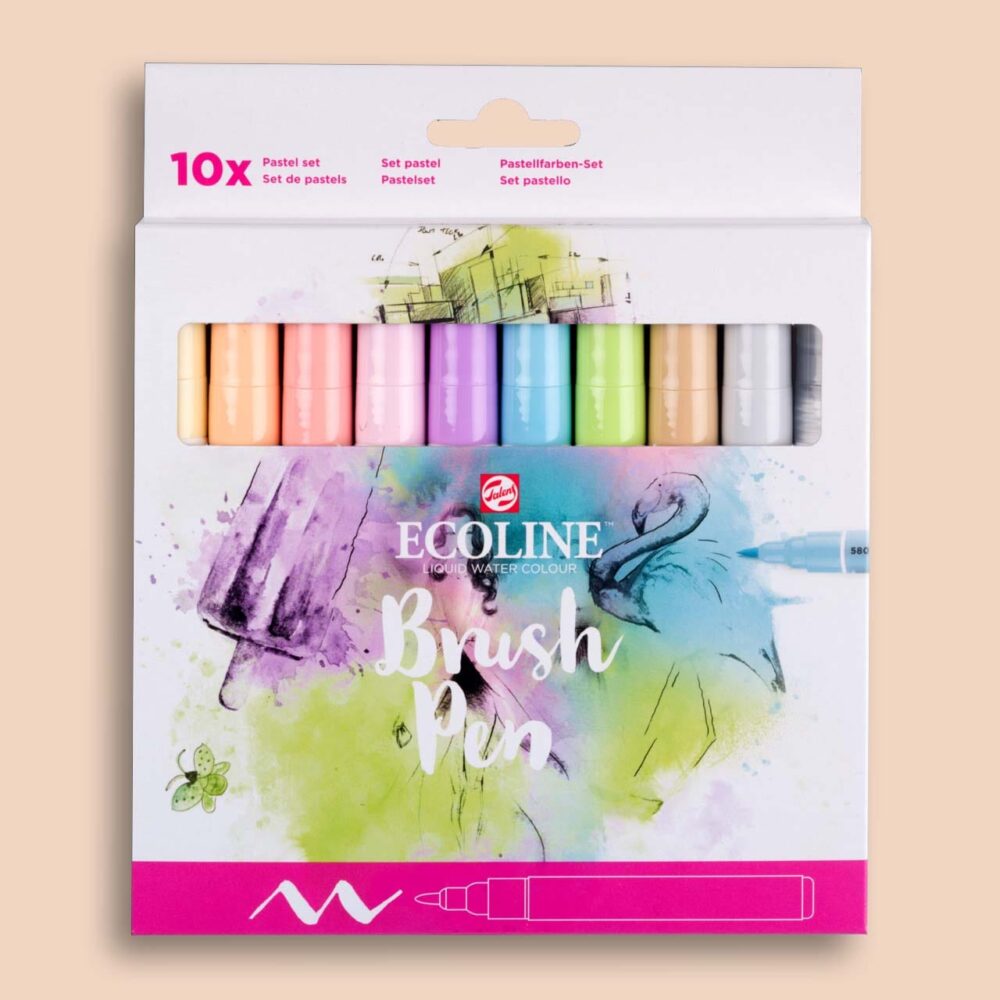Ecoline Brush Pen Set Pastel – 10 colours