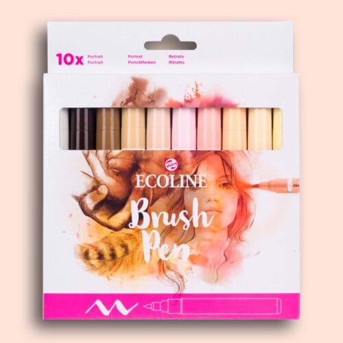 Ecoline Brush Pen Set Portret – 10 kleuren