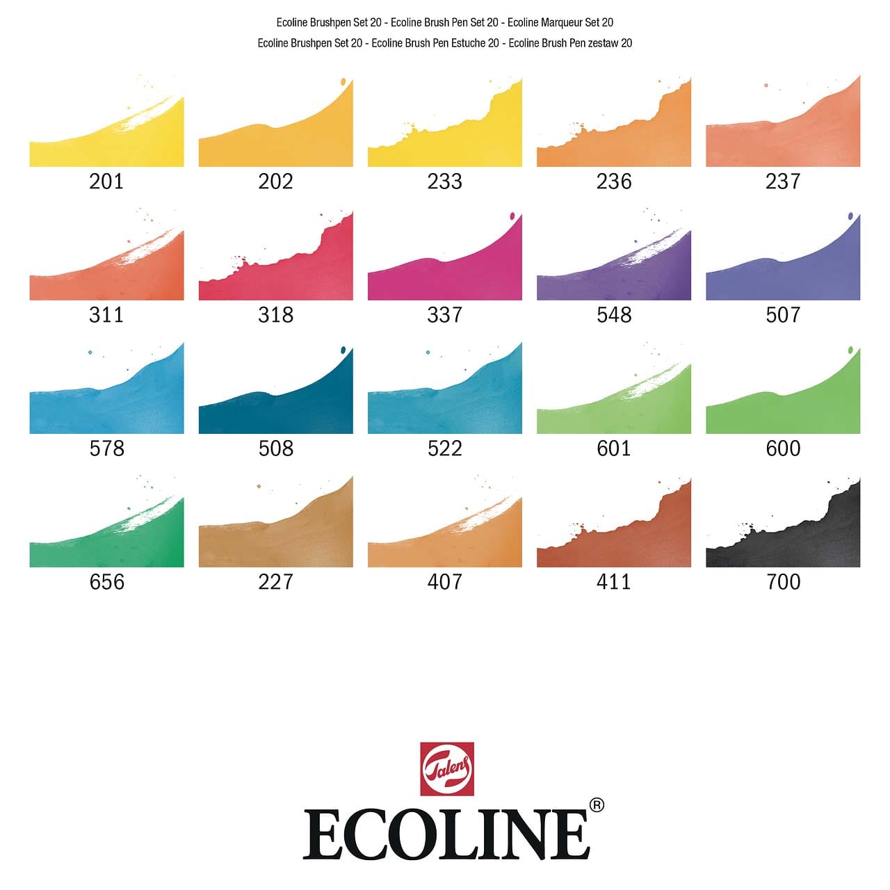 Ecoline Brush Pen Set Landschap – 20 kleuren - Afbeelding 4