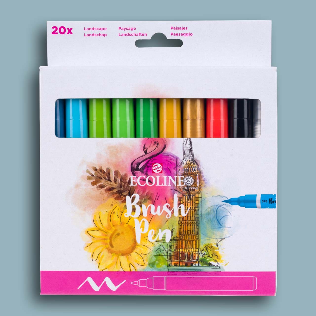 Ecoline Brush Pen Set Landschap – 20 kleuren