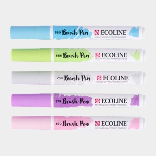 Ecoline Brush Pen Set Pastel – 5 colours - Image 3