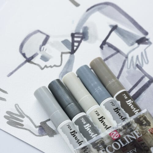 Ecoline Brush Pen Set Shadow - 5 colours - Image 6