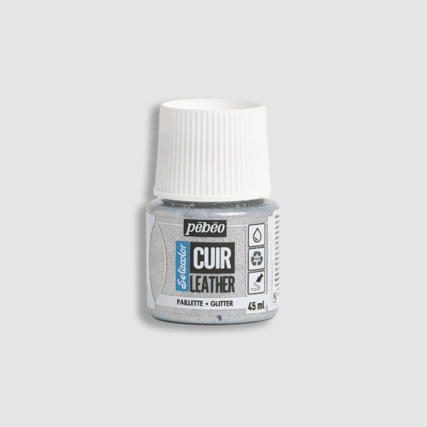 Leerverf Pebeo Setacolor Cuir Leather - Glitter Silver