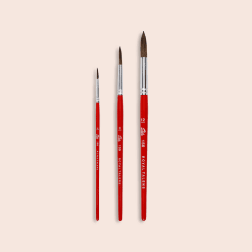 Aquarelpenseel rond set van 3 Talens serie 150