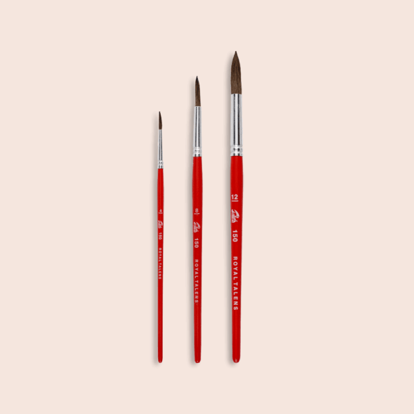 Aquarelpenseel rond set van 3 Talens serie 150