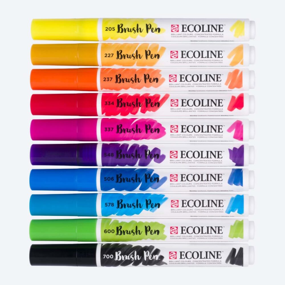 Ecoline Brush Pen Set Primair – 10 kleuren - Afbeelding 3