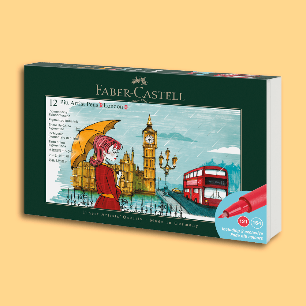 Drawing pen Faber-Castell Pitt Artist Pen London - Brush Set 12 pieces