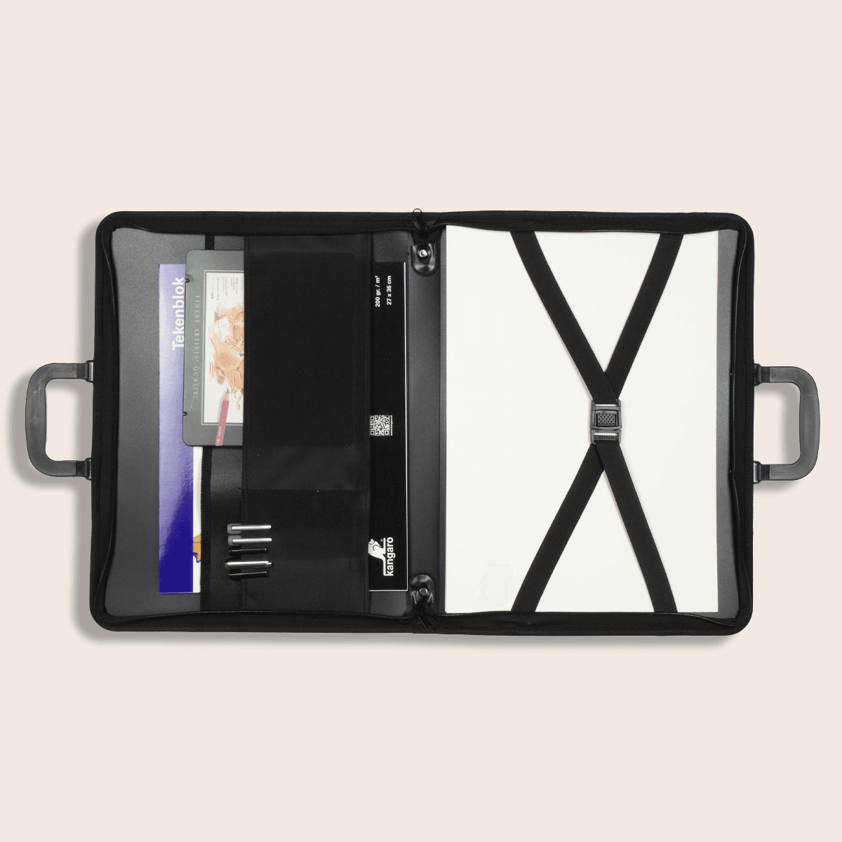 Kangaro Tekenmap met handvat - Zwart A3 - Afbeelding 3