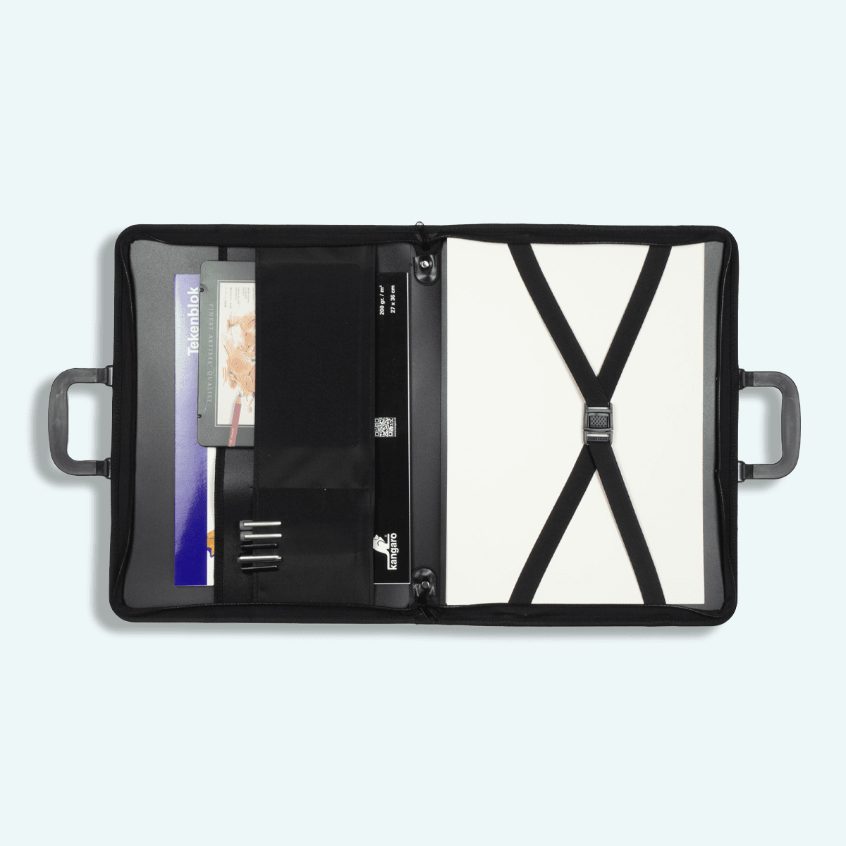 Kangaro Tekenmap met handvat - Zwart A4 - Afbeelding 3