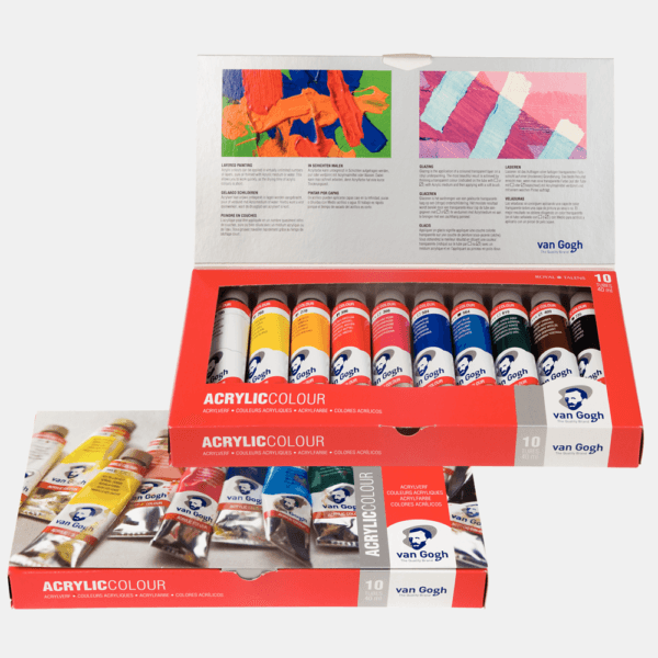 Van Gogh Acrylic Colour acrylverf Basic Set met 10 tubes van 40 ml van Royal Talens in verpakking