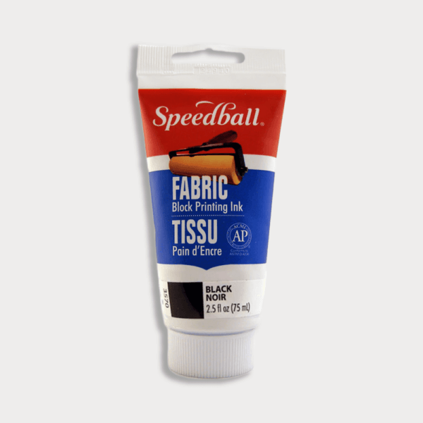Speedball fabric block printing ink, oil-based, 75ml – for lino printing and block printing on fabric - Black