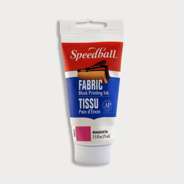 Speedball fabric block printing ink, oil-based, 75ml – for lino printing and block printing on fabric - Magenta
