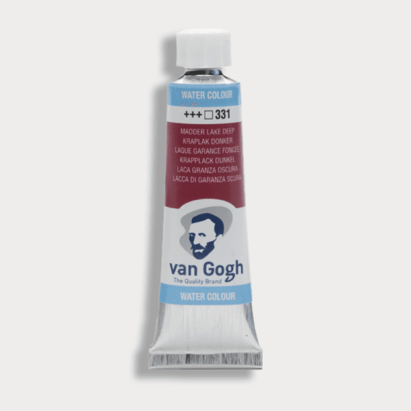 Van Gogh aquarelverf Kraplak Donker 331 in 10 ml Tube, een rijke en transparante dieprode tint.