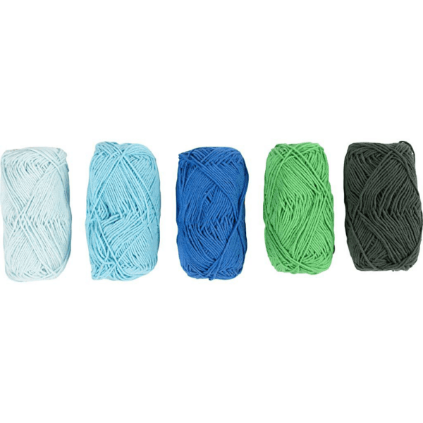 Alternative view of Creativ Company Cotton Yarn Set Blue Green Harmony - 5x20 grams (8/4)