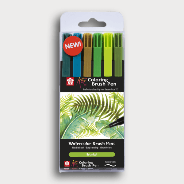 Sakura Koi Coloring Brush Pen Set botanical 6 kleuren